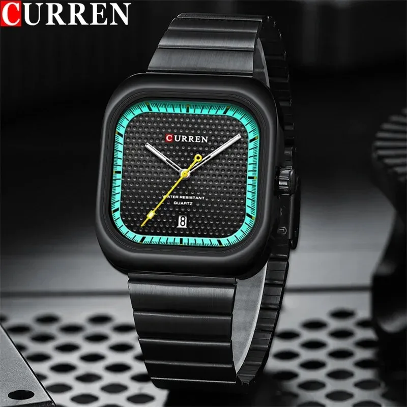 Curren Часы кварцевые из стали 36х36 мм чёрные