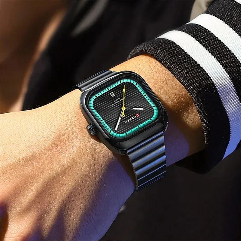 Curren Часы кварцевые из стали 36х36 мм чёрные