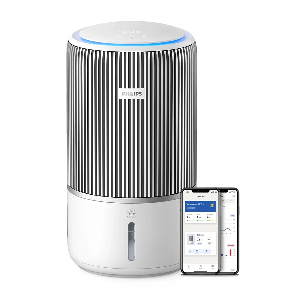 Очисник та зволожувач повітря Philips Series 3400 для приміщень до 78 м2, продуктивність 300 м3/год, з трьома фільтрами: HEPA та в