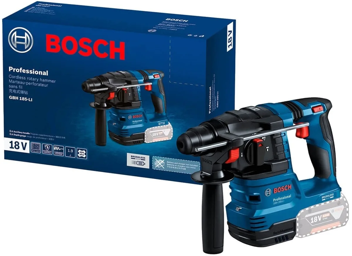 Акумуляторний перфоратор Bosch Professional GBH 185-LI SDS-Plus 18В 1.9Дж 2.3кг без батареї та аксесуарів.