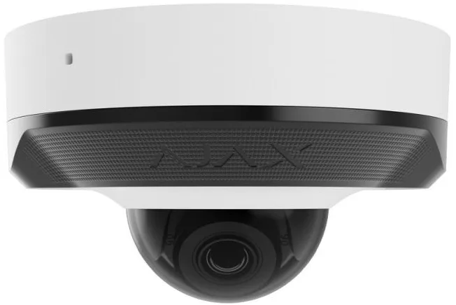 IP-камера проводная Ajax DomeCam Mini, 8 МП, 4 мм, Poe, True WDR, IP 65, ИК 30 м, аудио, угол обзора 75° до 85°, мини купольная, белая.