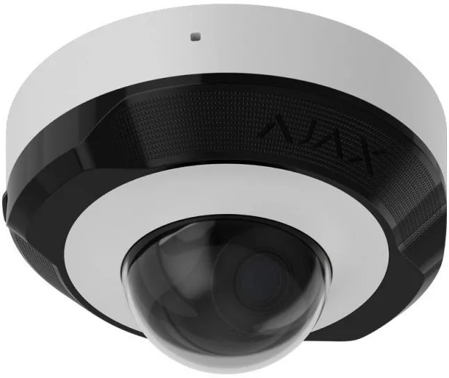 IP-камера проводная Ajax DomeCam Mini, 8 МП, 4 мм, Poe, True WDR, IP 65, ИК 30 м, аудио, угол обзора 75° до 85°, мини купольная, белая.