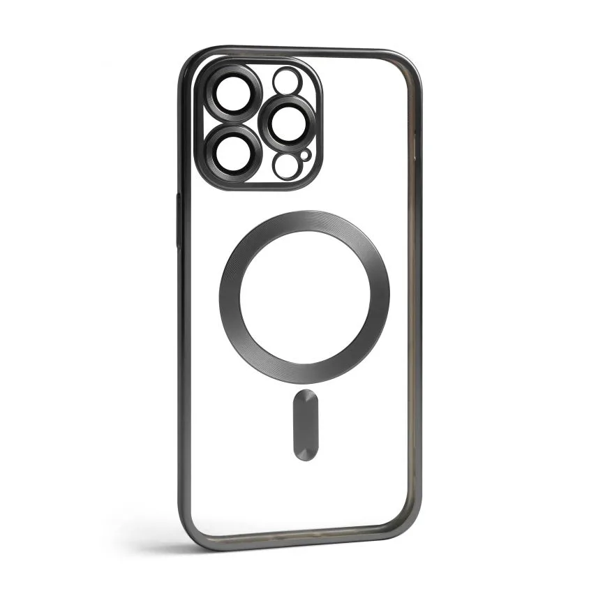 Чехол MagSafe для iPhone 14 Pro Max матовый черный силикон пластик