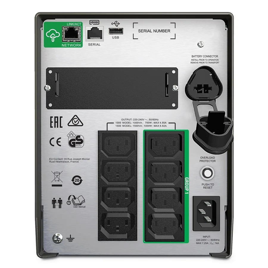 Источник бесперебойного питания APC Smart-UPS 1000VA/700W, LCD, USB, SmartConnect, 8xC13