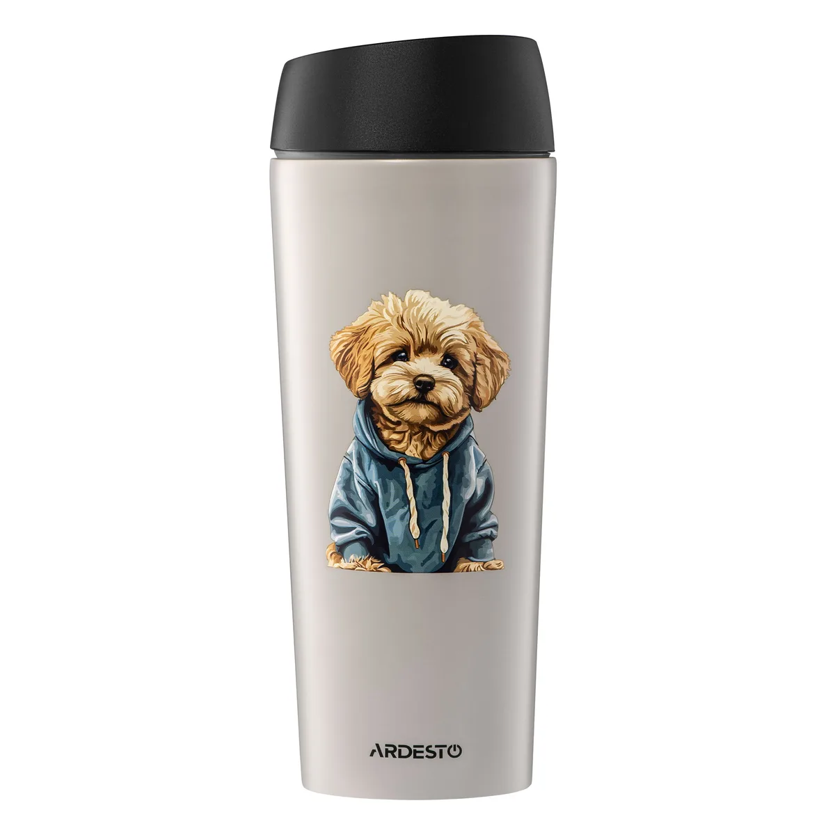 Термокухоль ARDESTO Coffee Time Maltipoo 450 мл, з нержавіючої сталі, бежевого кольору.