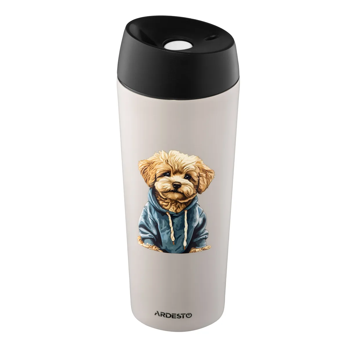 Термокухоль ARDESTO Coffee Time Maltipoo 450 мл, з нержавіючої сталі, бежевого кольору.