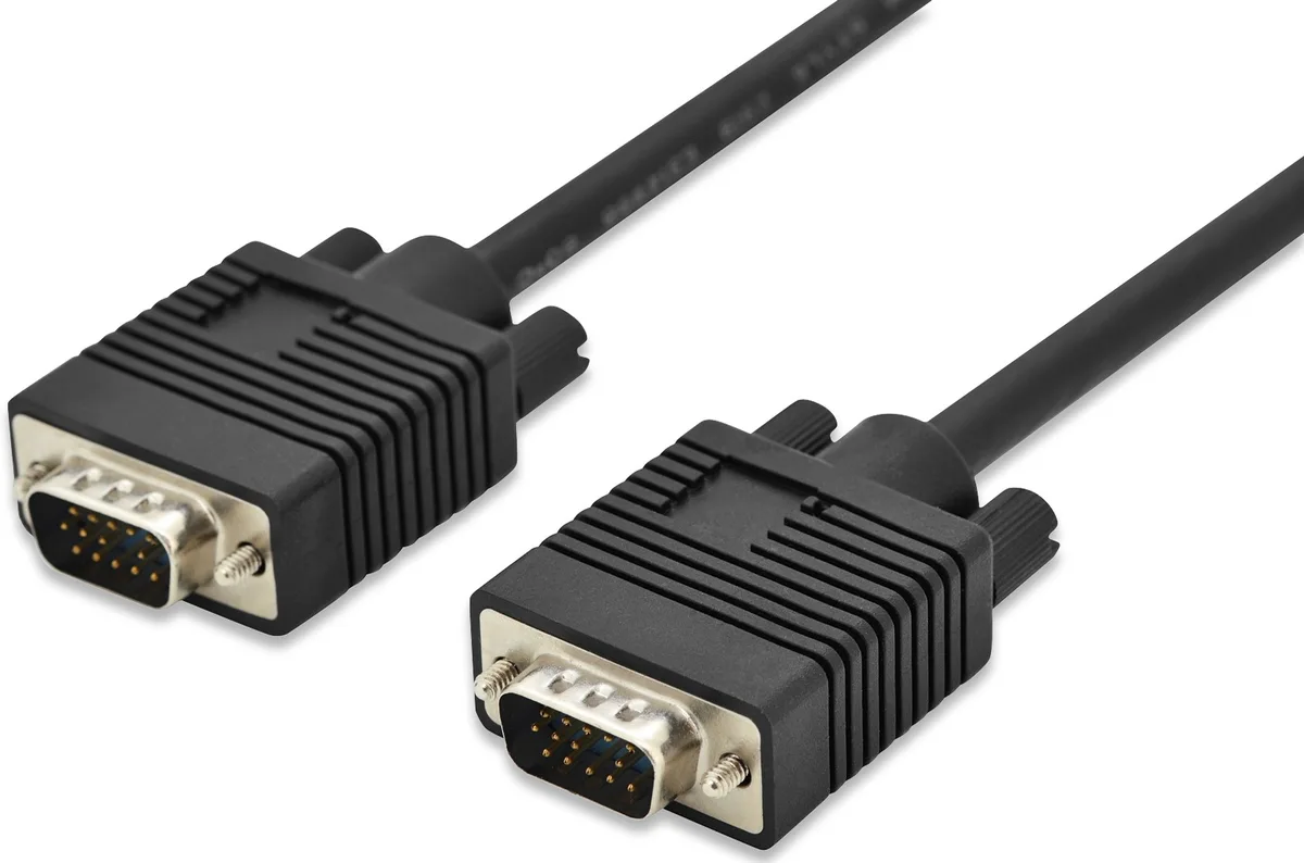 Кабель DIGITUS VGA, M/M, 2 х феррит, 3м, чорний