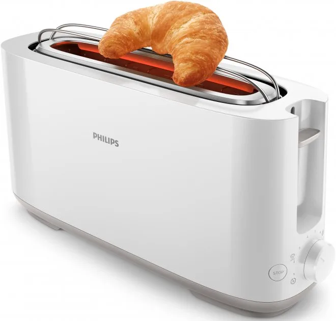 Тостер Philips пластик 2 відділення Білий 1000 Вт 8 режимів обсмажування