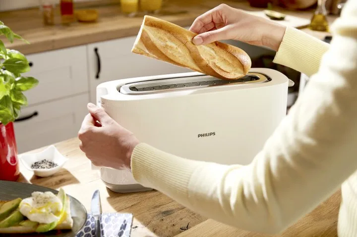 Тостер Philips пластик 2 відділення Білий 1000 Вт 8 режимів обсмажування