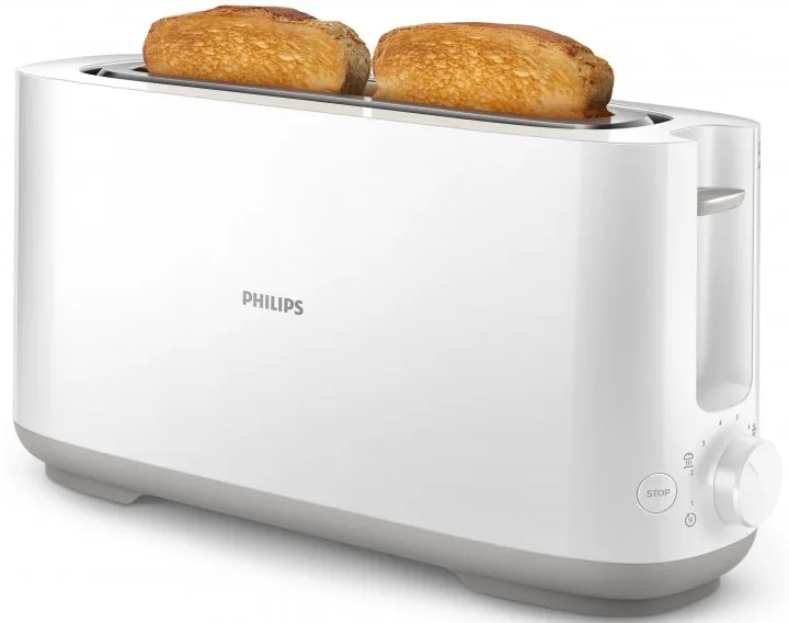 Тостер Philips пластик 2 відділення Білий 1000 Вт 8 режимів обсмажування