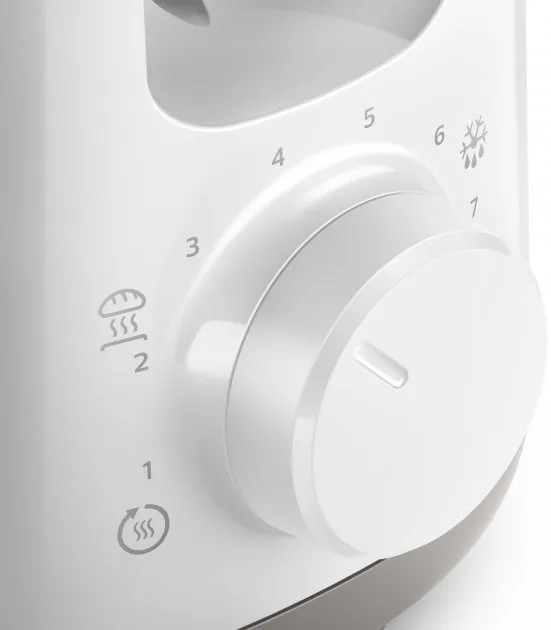 Тостер Philips пластик 2 відділення Білий 1000 Вт 8 режимів обсмажування