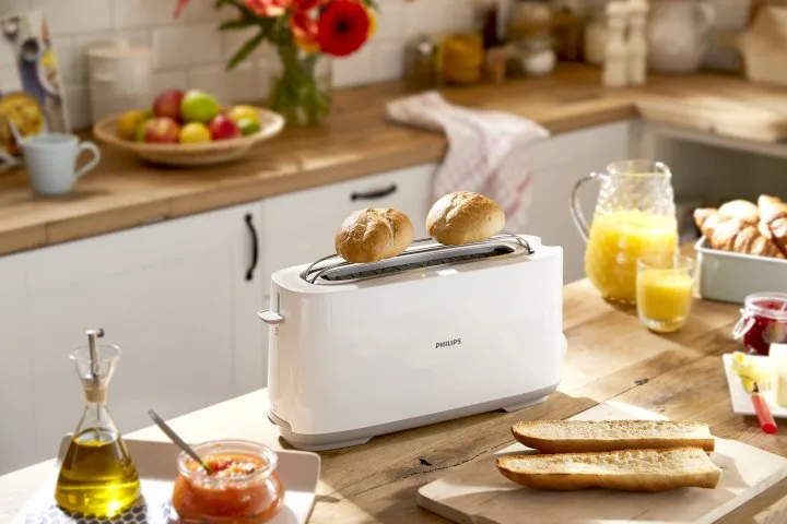 Тостер Philips пластик 2 відділення Білий 1000 Вт 8 режимів обсмажування