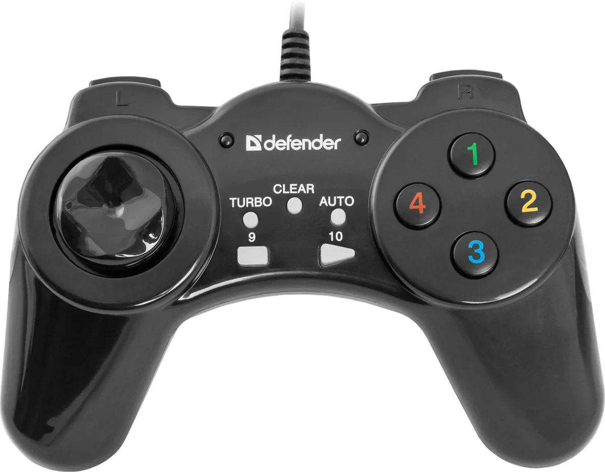 Геймпад Defender USB Дротовий Чорний 10 кнопок 1.5 м