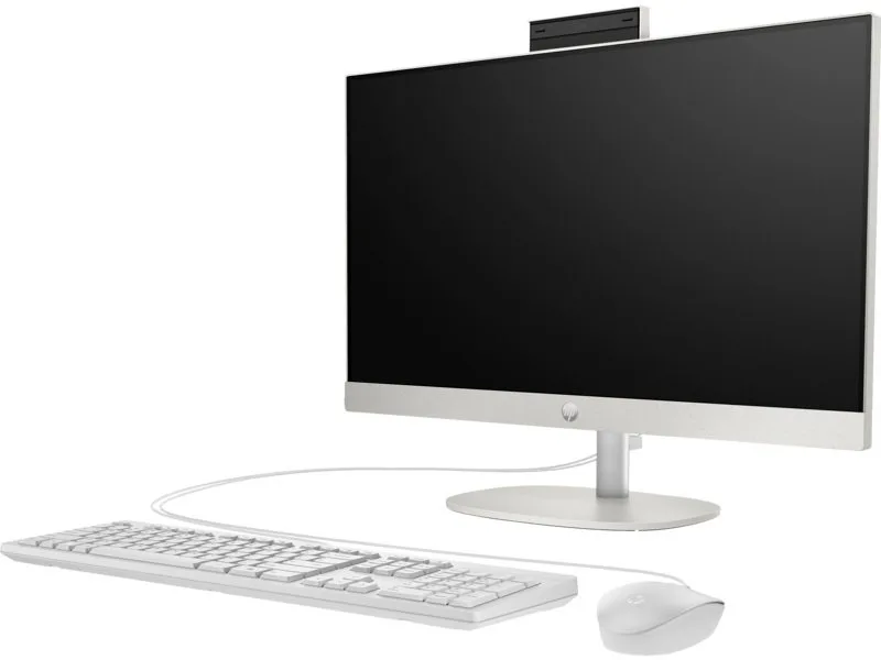 Персональный компьютер моноблок HP 240-G10 23.8" FHD IPS AG, Intel i3-N300, 16GB, F512GB, UMA, WiFi, клавиатура + мышь, 3 года гарантии, DOS, белый.