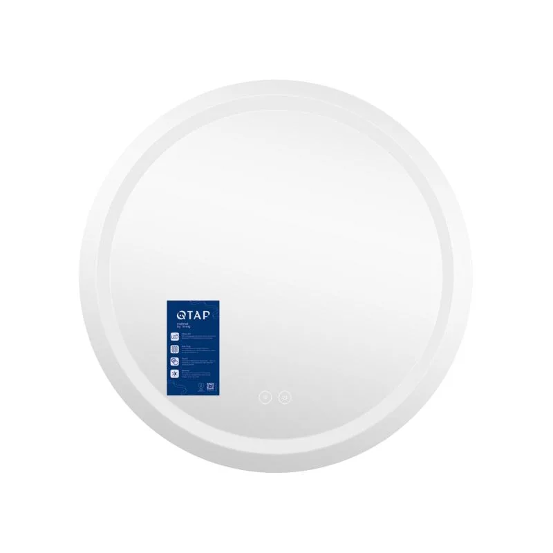 Дзеркало з LED-підсвіткою сенсорне Qtap Mideya R700 700х700х35 мм алюміній/пластик