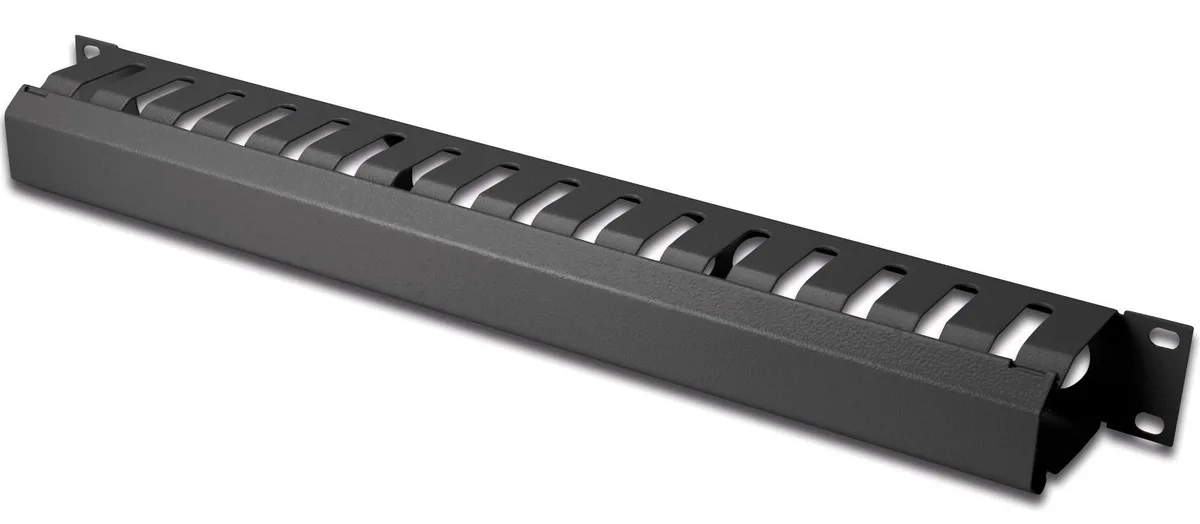 Кабельний організатор DIGITUS 19" 1U, перфорований, чорний, RAL 9005