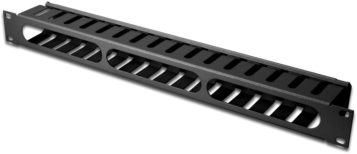 Кабельний організатор DIGITUS 19" 1U, перфорований, чорний, RAL 9005