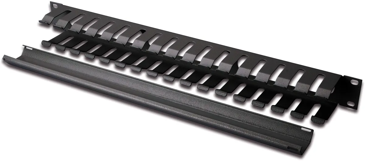 Кабельний організатор DIGITUS 19" 1U, перфорований, чорний, RAL 9005