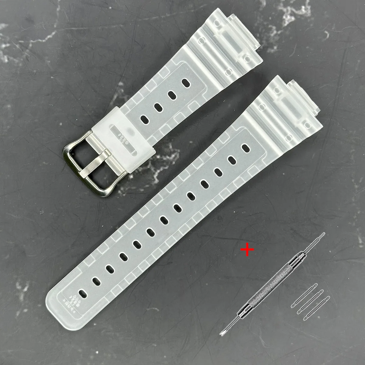 Ремінець Casio полімерний 20 см 16 мм напівпрозорий