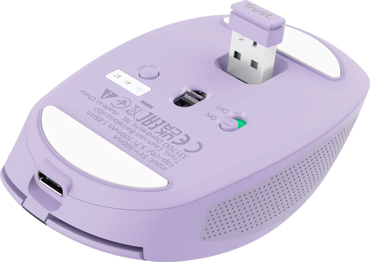 Миша Trust Ozaa Compact Multi-Device, WL/BT, фіолетовий