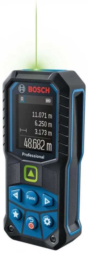 Лазерний далекомір Bosch Professional GLM 50-25 G, діапазон 0.05–50м, точність ±1.5мм/м, з чохлом, вага 0.2кг.