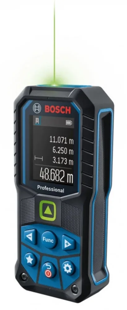 Лазерний далекомір Bosch Professional GLM 50-25 G, діапазон 0.05–50м, точність ±1.5мм/м, з чохлом, вага 0.2кг.