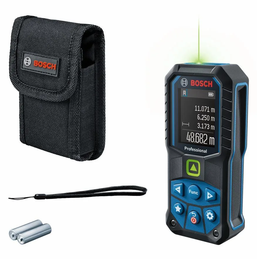 Лазерний далекомір Bosch Professional GLM 50-25 G, діапазон 0.05–50м, точність ±1.5мм/м, з чохлом, вага 0.2кг.