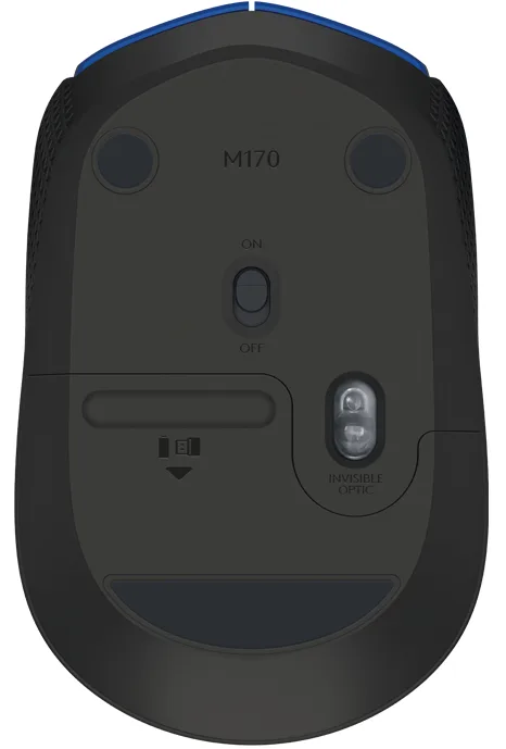 Беспроводная мышь Logitech оптическая маленькая голубая.
