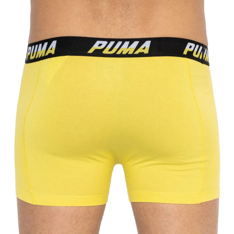 Труси-боксери Puma бавовна S сірий жовтий 2 пари