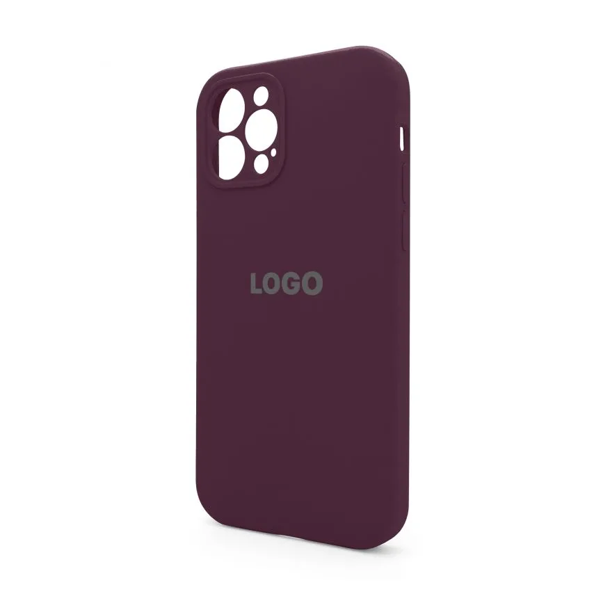 Чохол Silicone Case для Apple iPhone 12 Pro силіконовий бордовий закрита камера