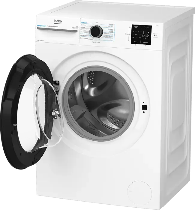 Пральна машина Beko фронтального завантаження, 8 кг, 1000 об/хв, клас енергоспоживання A, ширина 55 см, з дисплеєм, інверторним дв