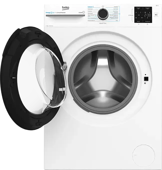 Пральна машина Beko фронтального завантаження, 8 кг, 1000 об/хв, клас енергоспоживання A, ширина 55 см, з дисплеєм, інверторним дв