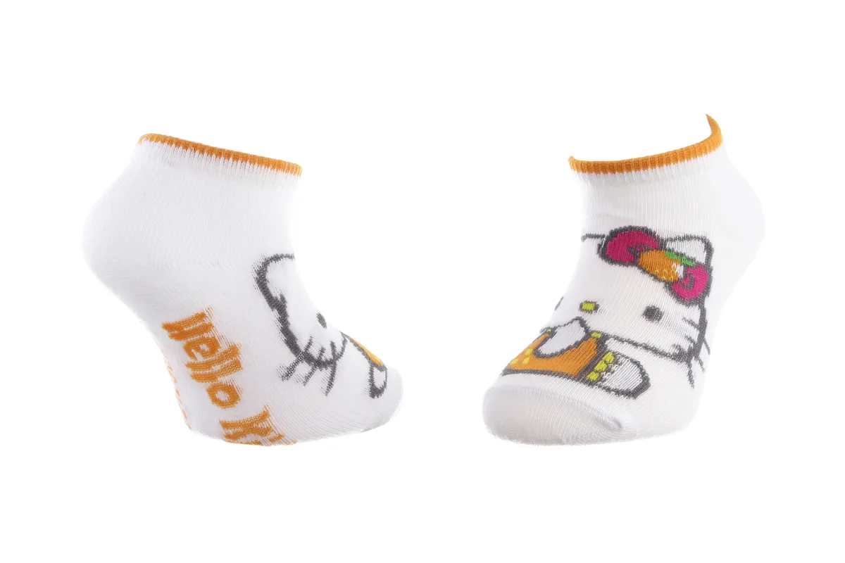 Шкарпетки Hello Kitty 57% бавовна 31-34 білий помаранчевий
