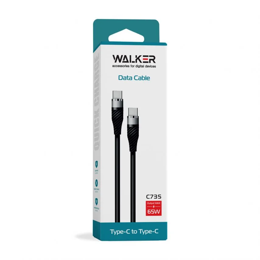 Кабель USB Type-C до Type-C 65W TPE 1м чорний