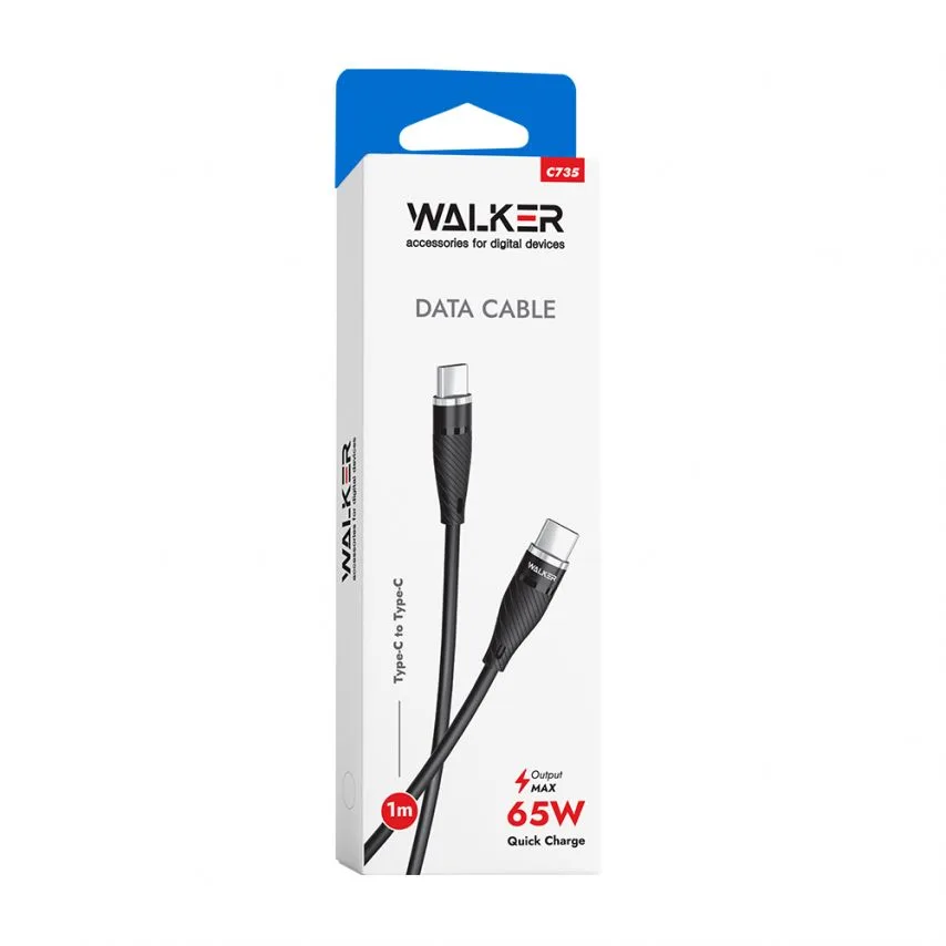 Кабель USB Type-C до Type-C 65W TPE 1м чорний