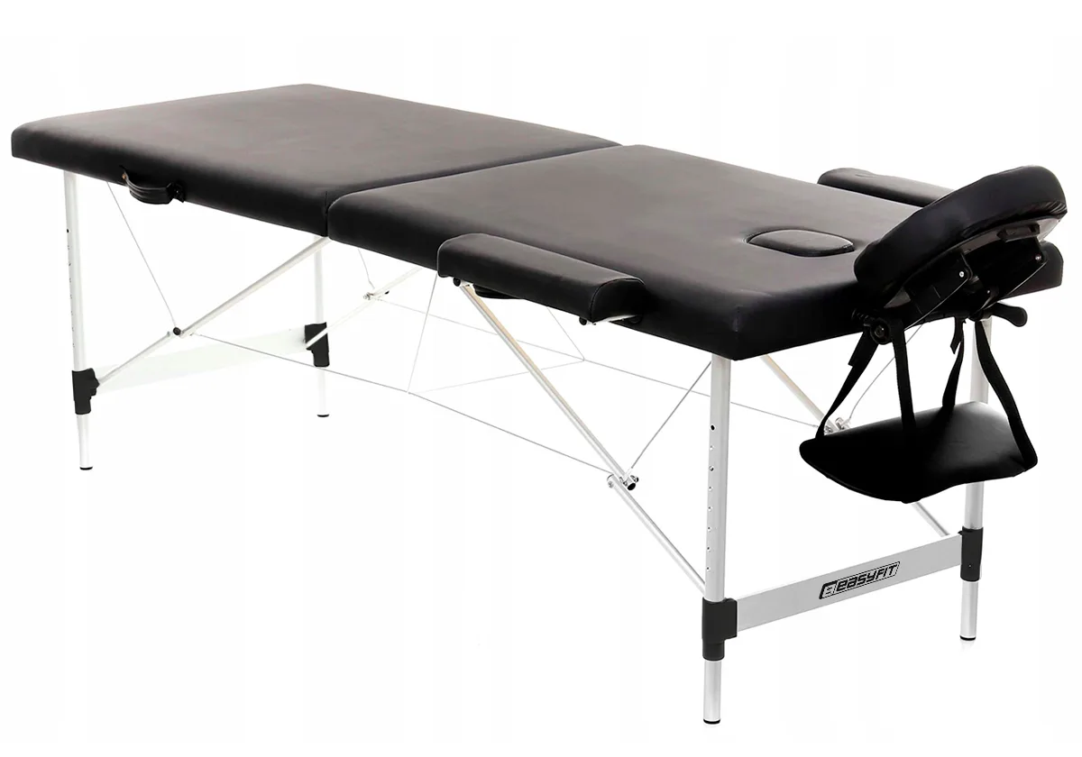 Масажний стіл EasyFit PU шкіра 214х70 см чорний