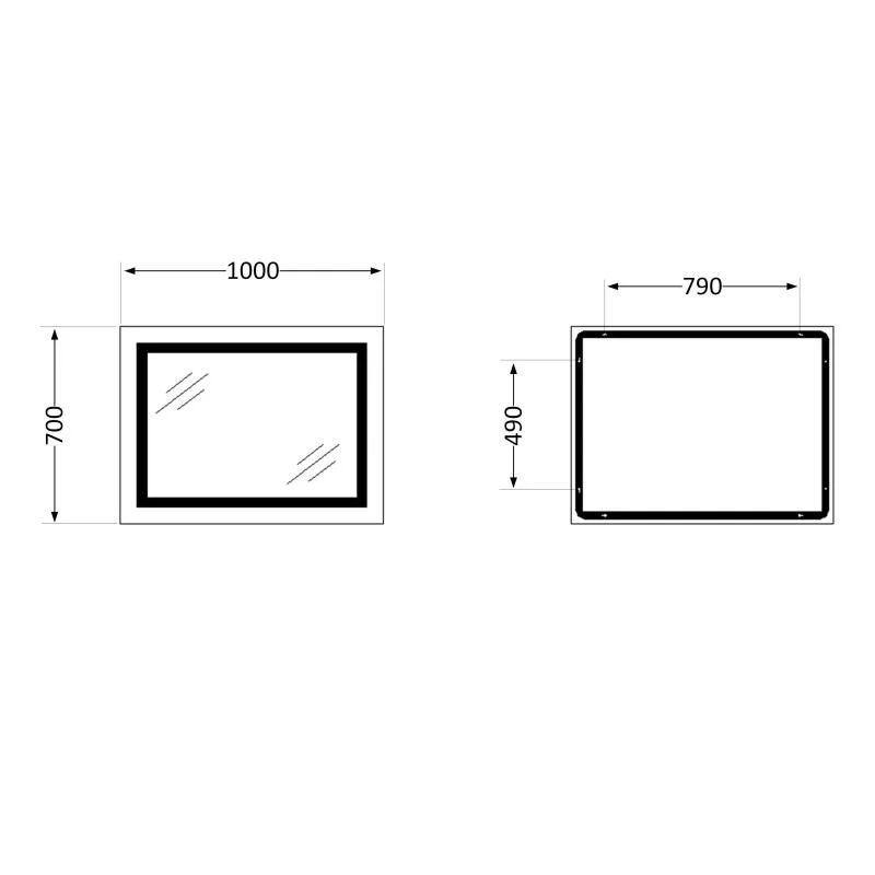 Дзеркало Qtap CA1 з LED-підсвічуванням 1000х700 мм сенсорне з антизапотіванням для ванної