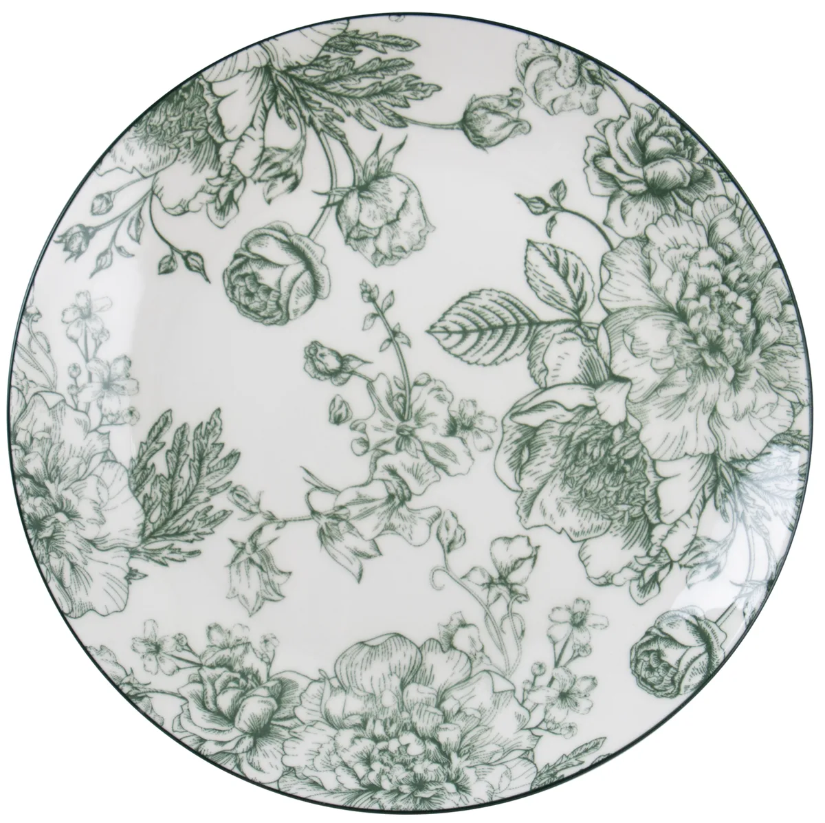 Тарілка обідня Limited Edition порцелянова 26,5 см біла з малюнком Blossom Green
