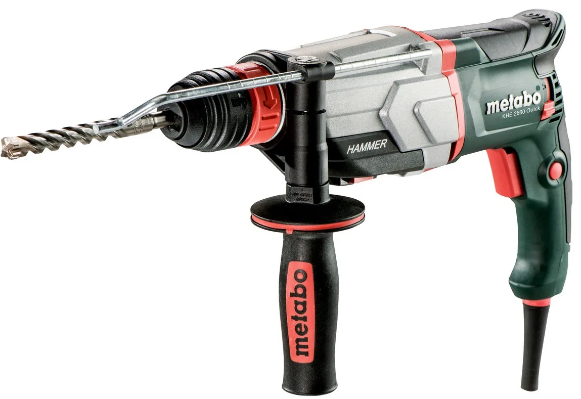 Перфоратор Metabo KHE 2860 Quick SDS-plus 880Вт з пластиковим кейсом, змінним патроном, вага 3.1кг.