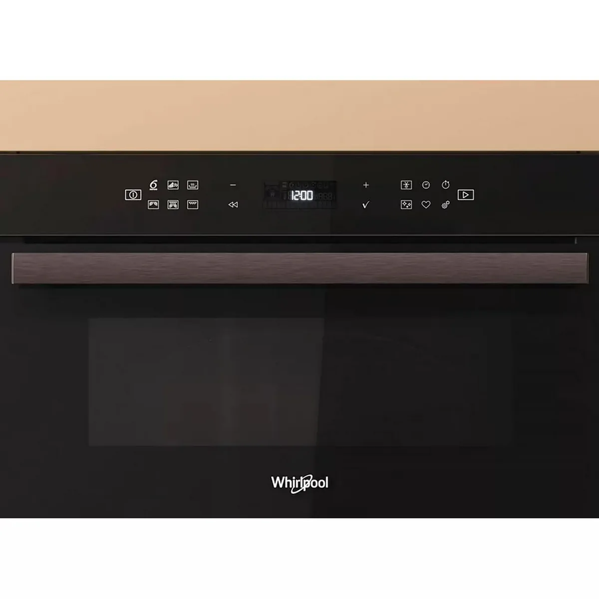 Вбудована мікрохвильова піч Whirlpool, 31 л, електронне управління, 1000 Вт, гриль, дисплей, чорного кольору.