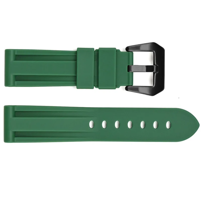 Ремінець для годинників Modfit Silicone 24 мм Хакі Чорний