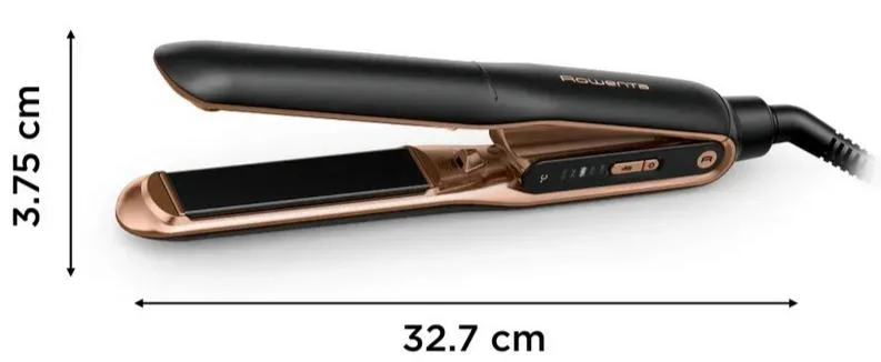 Випрямляч Rowenta Thermocare Ultimate Experience, 5 температурних режимів, 150-210°C, з дисплеєм, керамічним покриттям, чорного та