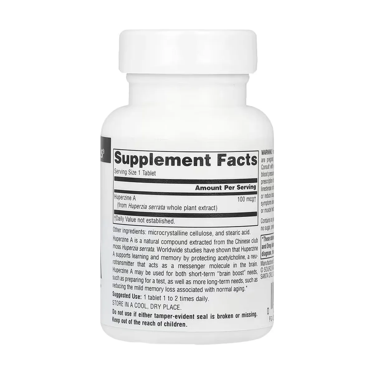 Huperzine A Source Naturals 100 мкг 60 табл Для навчання та пам'яті