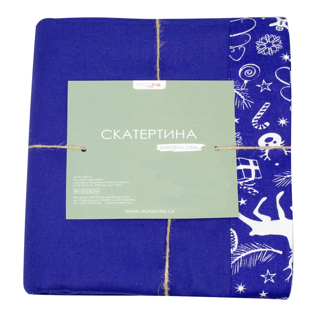 Скатертина Home Line полупанама 140х180 см синя
