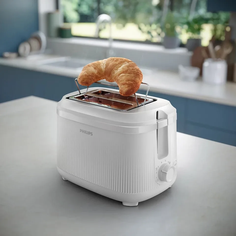 Тостер Philips 3000 Series 900Вт, пластиковий, функції підігріву та розморожування, білий.