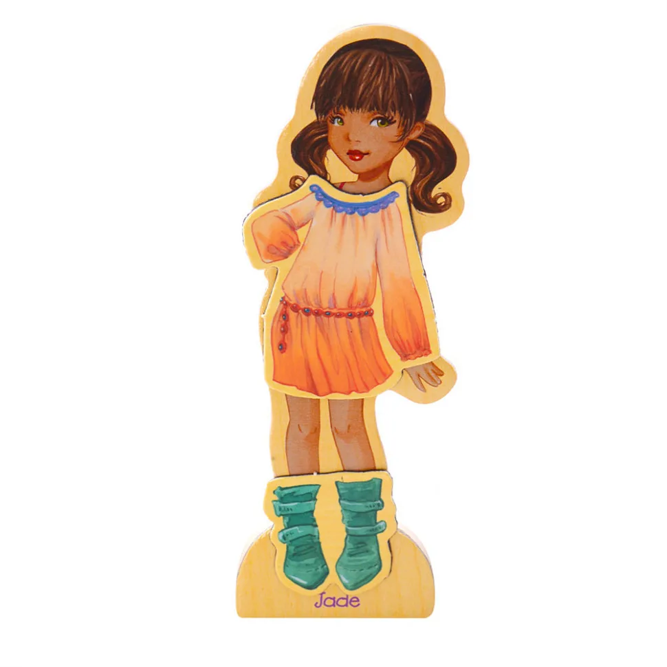 Дитяча гра TREE TOYS Магнітний гардероб Дерево 30х30 см Багатоколірний