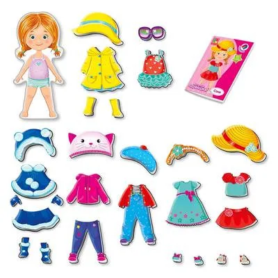 Магнітна гра одягалка Vladi Toys картон 34 елементи одягу кольорові