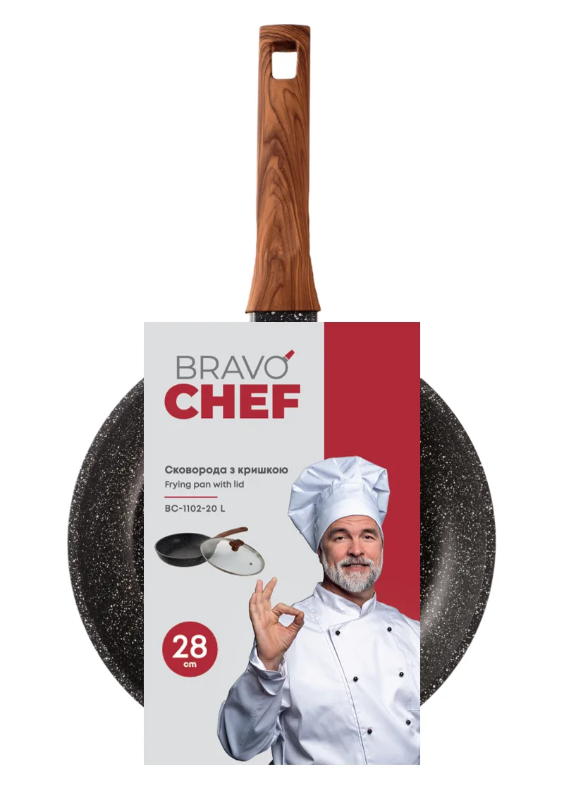 Сковорода Bravo Chef кований алюміній 28 см чорна