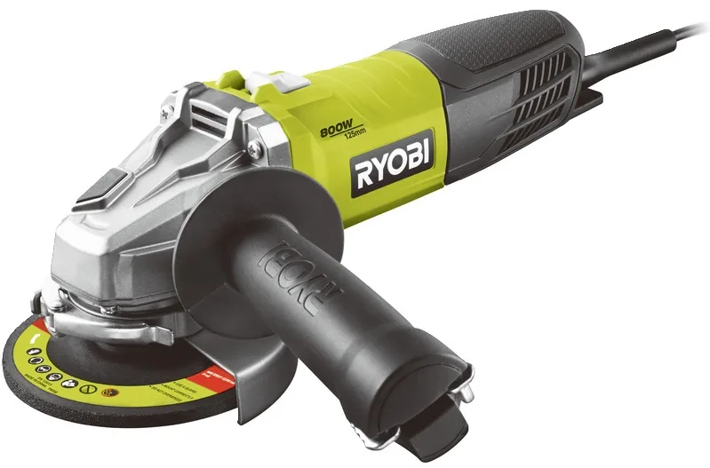 Угловая шлифмашина Ryobi RAG800-125G, 125 мм, 800 Вт, 12000 об/мин, 2,4 кг