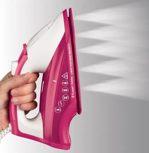 Праска з подачею пари Russell Hobbs керамічна 17х30х12 см рожева 2600 Вт